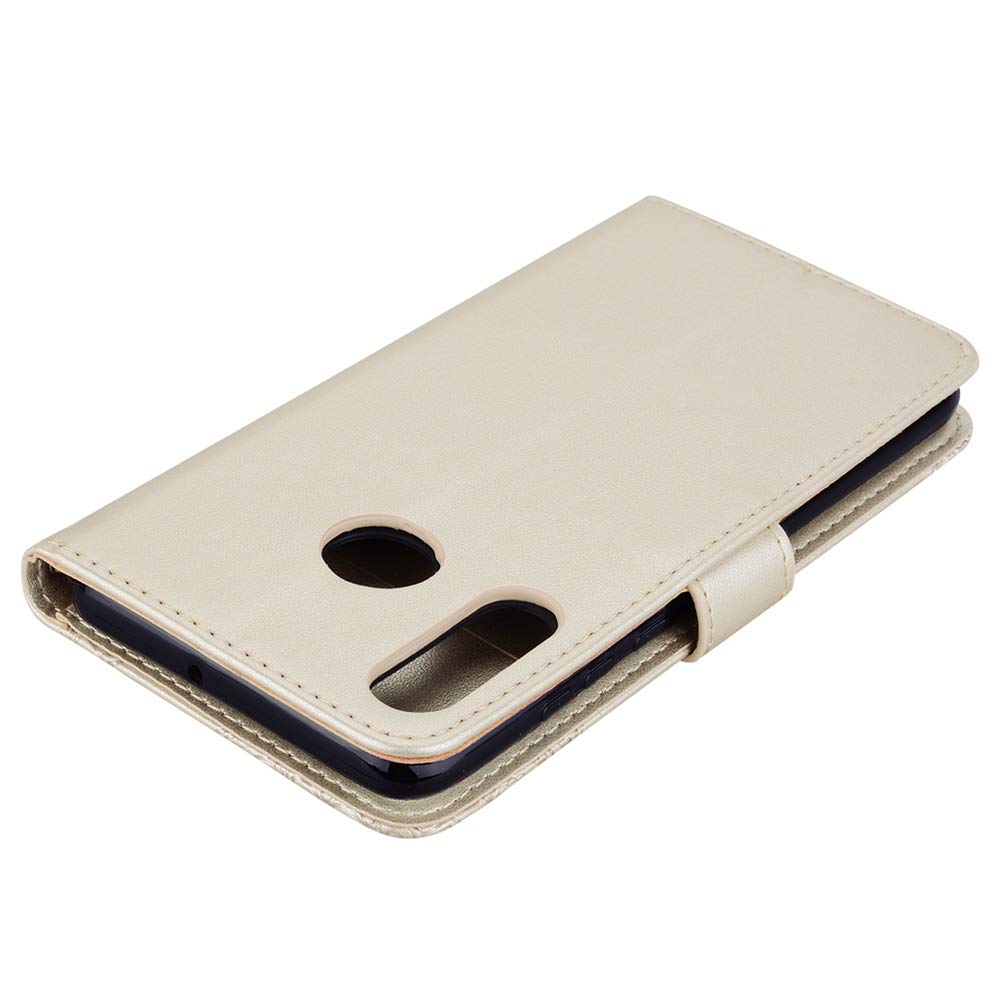IMEIKONST Custodia A Libro Con Portafoglio Per Huawei P30 Lite – Pelle PU Con Gufo Glitter Marrone - 2