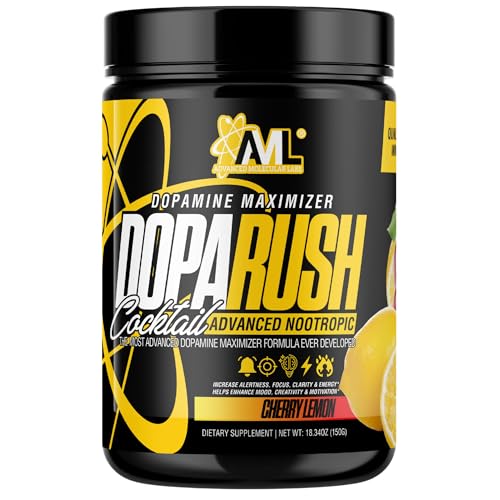 Image of AML - Dopa Rush Powder, Supports Healthy Dopamine for Alertness, Focus & Energy Supplement, Cherry Lemon, 5.29 oz (30 Servings)