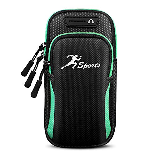 GKE Nefli Pochette pour Brassard de téléphone, étui de Sport pour Brassard de Course Sacoche multifonctionnelle pour Bras, étui de Sport résistant à l'eau pour téléphone de 6,5 Pouces Bleu Tiffany Cover