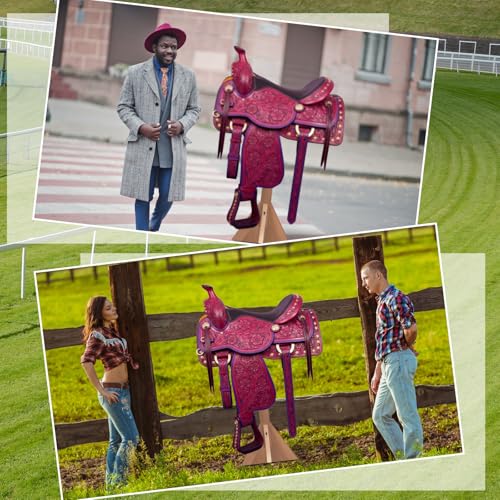 Image of Marsui 5.3ft Horse Racing Party Decorations Saddle Cardboard Cutout Stand up Life Size Derby Day Photo Props Animals Decor for Derby Day Rodeo Western Party Equestrian Events Supplies