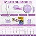 Compact Sewing Machine for Beginners – 12 Built-in Stitches, LED Light, 2 Speed Pedal, and 32 Color Threads for Home Mending & Crafting