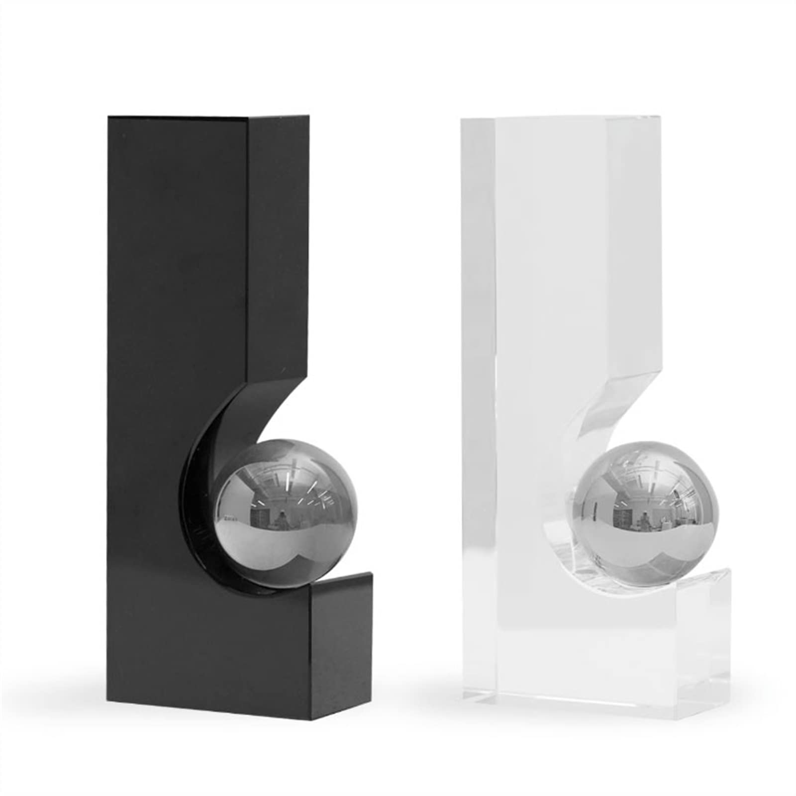 Sujetalibros Sujetalibros de Cristal Sujetalibros Decorativos con Bola de Cristal, 1 par de sujetalibros de Mesa Decorativos for Oficina, hogar, Escritorio Soporte para sujetalibros(A)