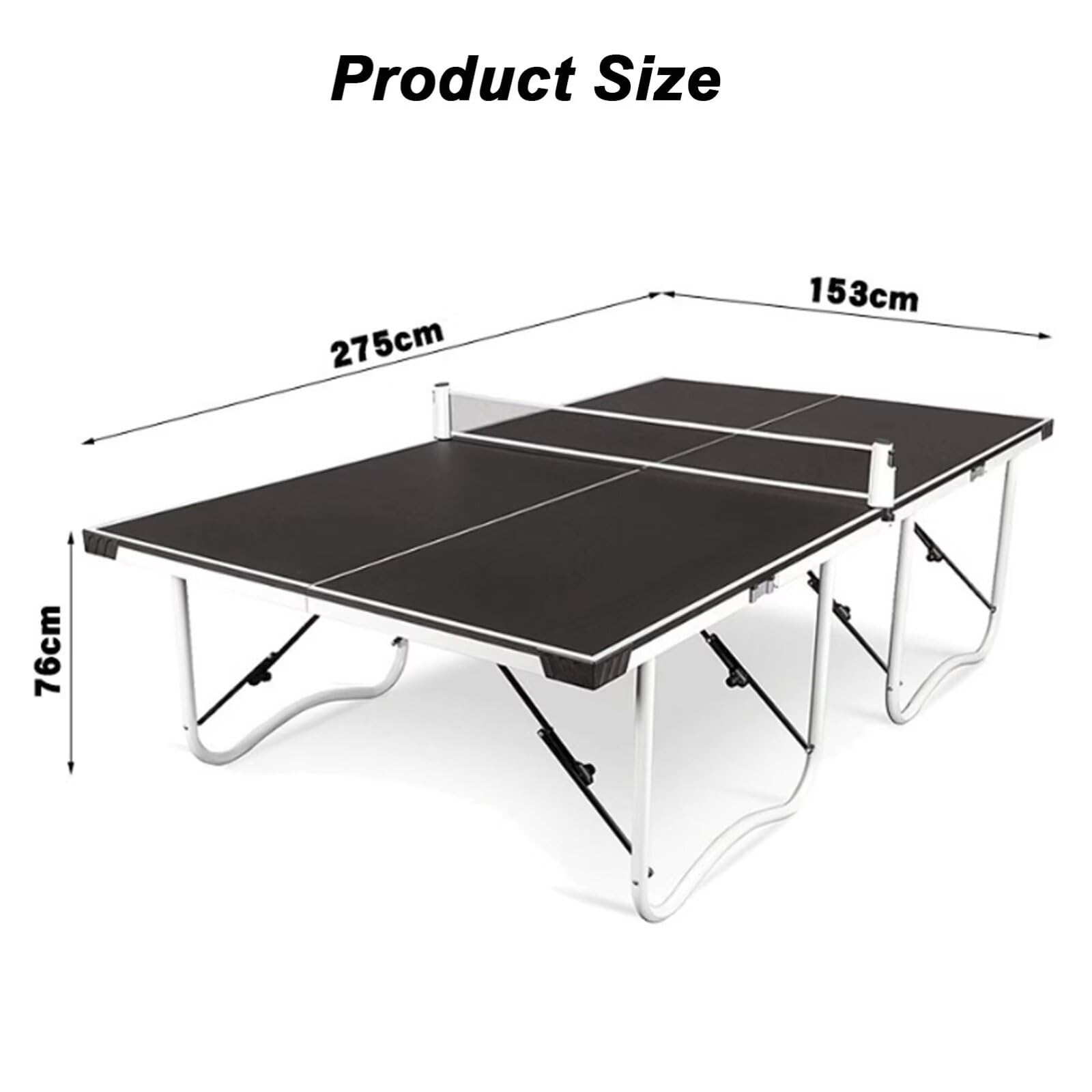 Tavolo da Ping Pong, Tavolo da Ping Pong Portatile per Interni ed Esterni, Tavolo da Ping Pong Pieghevole Compatto a 4 Gambe da 9 Piedi, Tavolo Professionale Pieghevole di Dimensioni Standar