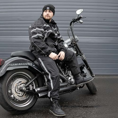 NexGen SH2331 Men's Black Water Resistant Rain Suit with Reflective Tape3