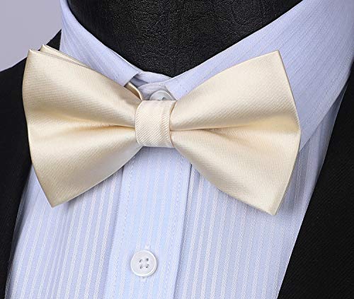 Image of HISDERN Bow Ties for Men Pretied Bowties Classic Formal Business Bow Tie Adjustable Tuxedo Bowtie for Wedding Party