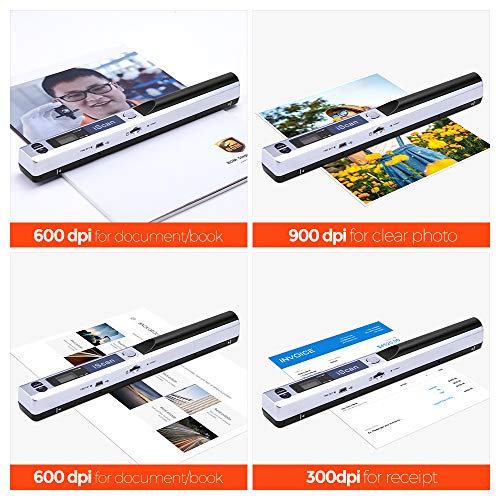 Munbyn Portable Scanner, Photo Scanner For A4 Documents Pictures Pages Texts In 900 Dpi, Flat Scanning, Include 16G Sd Card, No Driver #TOP4