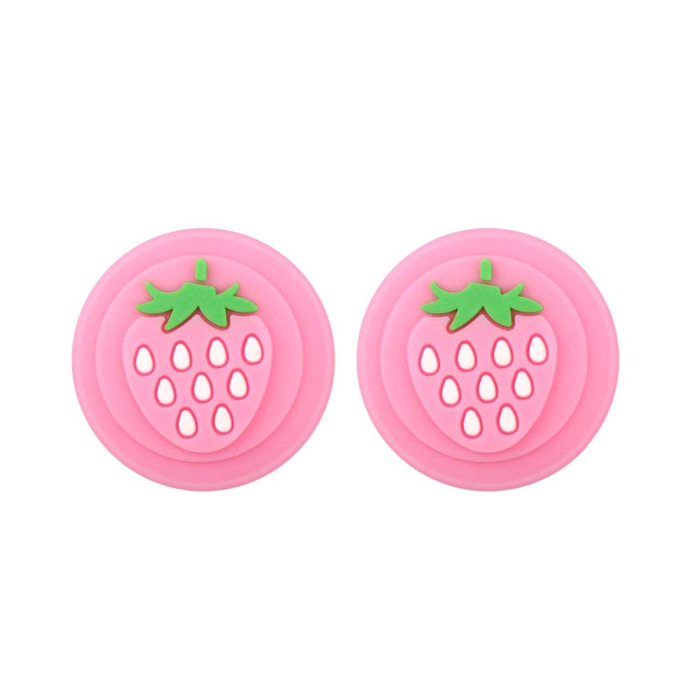 Pollice Stick Grip Cap Joystick Cover per Nintendo Switch Lite Controller Thumbstick Caso Colorato Fragola 2 PZ Rosa