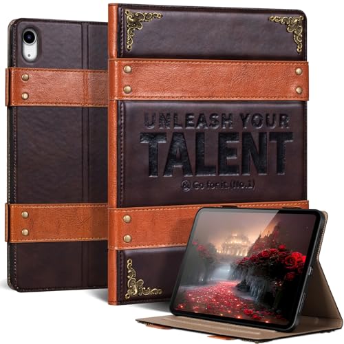 FTSOLSOH for Ipad Air M2/M3 (6th/7th Gen) 11-Inch Case 2024/2025 and Ipad Air 4th/5th Gen 10.9-inch 2020/2022 Leather Protective Shell Protection Cover with Auto Sleep/Wake.Red Brown