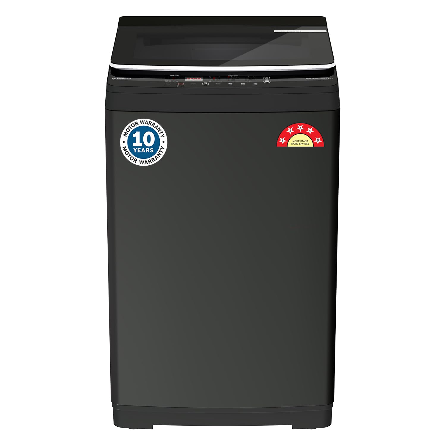 Bosch 8 KG 5 Star Fully Automatic Top Loading Washing Machine,Inbuilt Heater,Glass Lid with chrome finish,Tempered Glass with Soft Closing Lid, Unique display with 10 Button,Vietnam Black,(WOE80EV0IN)-image-38