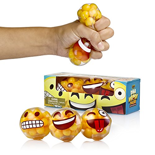 YoYa Toys DNA Emoticon Stress Balls Squeezing Stress Relief and Fidget Toy - 3 Different Popular Smiley Face - Risk-Free Sensory Toys for Autism, ADHD, Bad Habits and More - Pack of 3