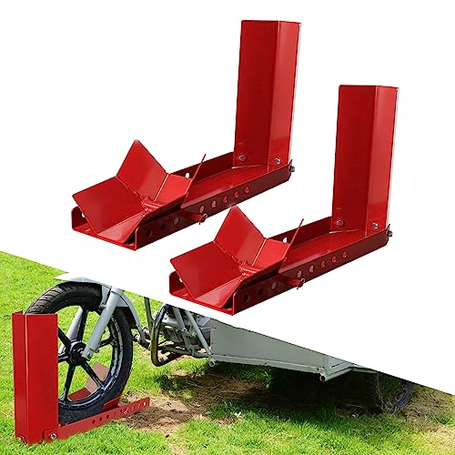 Gimisgu Balancín de motocicleta remolque rueda delantera soporte de montaje para motocicleta, 2 unidades abrazadera para rueda delantera soporte de motocicleta, adecuado para neumáticos de 20-61 cm (8