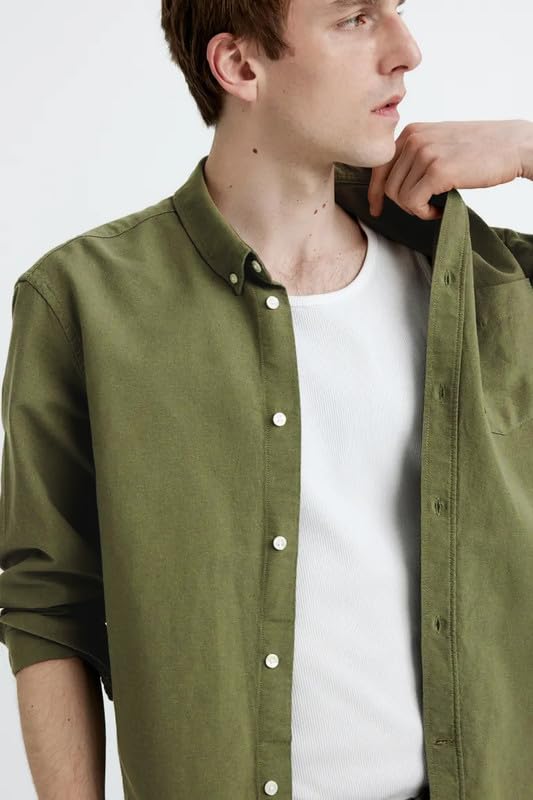 Image of BE ACTIVE Men's Oxford Cotton Lycra Casual Shirt || Men Stylish Shirt || Full Sleeves || Simple Shirt for Men || Timeless Style & Comfort