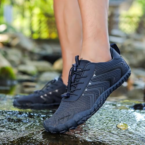 Image of UBFEN Water Shoes for Men Women Quick Dry Swim Aqua Socks | Lightweight Barefoot-style Fit, Rubber Sole, Hiking, Fishing, Kayaking, Beach, Pool, Boating, Diving And Water-to-land Wear