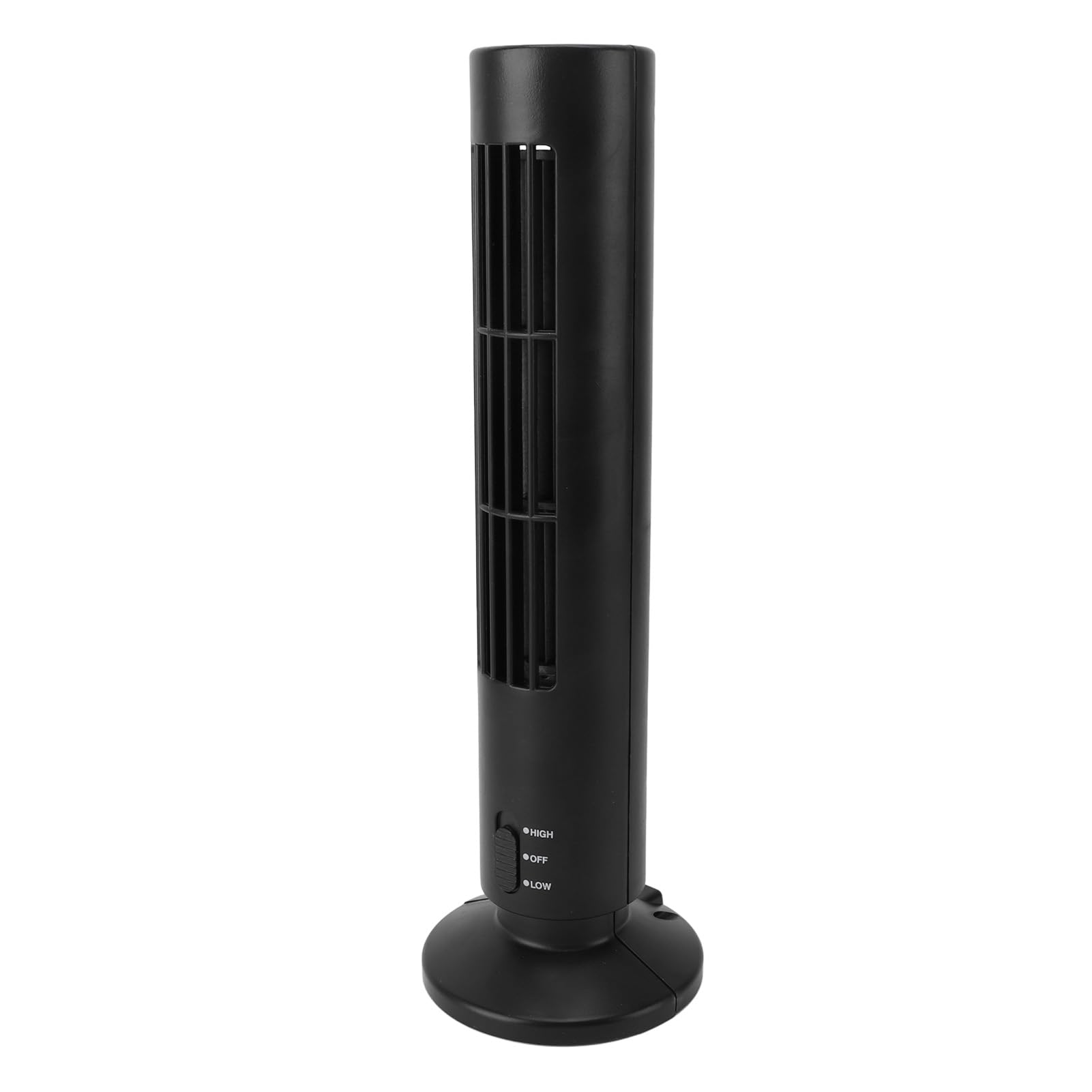 Riuulity Bladeless Tower Fan Leafless Tower Fan -Free USB Portable Desktop 3 Speeds Quiet Oscillating for Home Office Bedroom with Remote Control (Black)