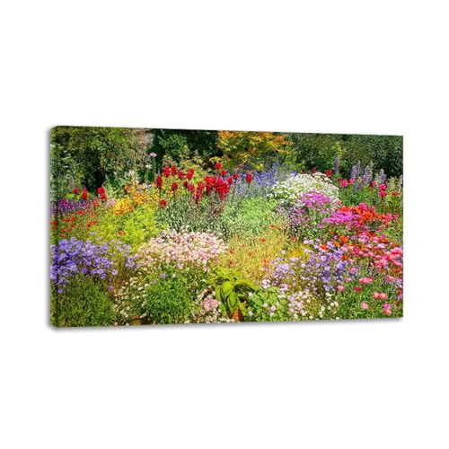 Prairie fleurie en tableau mural : égayez votre chambre avec notre toile de fleurs 30x55 cm