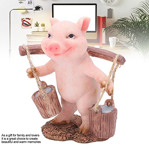 Estatueta de porco, ornamento de resina estilo country de porco, decoração de resina para casa, está