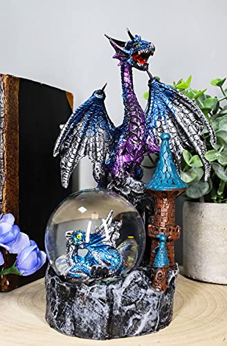 Figura Dragón Azul Metálico con Globo de Agua y Castillo 8" miniatura 5