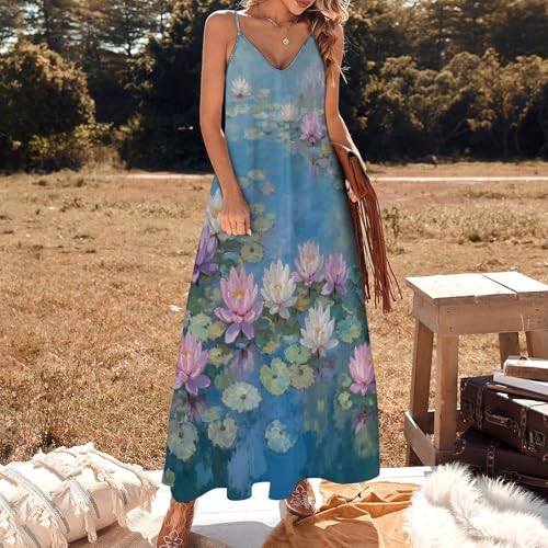 Robe de plage longue nénuphars fluide et chic qui sublime les rondeurs