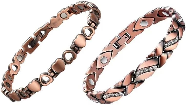 Pulseras de cobre para hombres y mujeres amor corazón pulsera ajustable joyería regalos