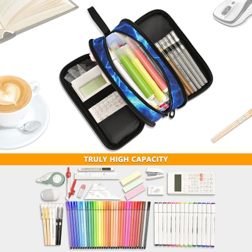 Image of Game Controller Lightning Dragon Large Capacity Pencil Case Box Boys Girls Big Stationery Pen Bag Organizer Pencil Pouch Zipper Compartments for School Office