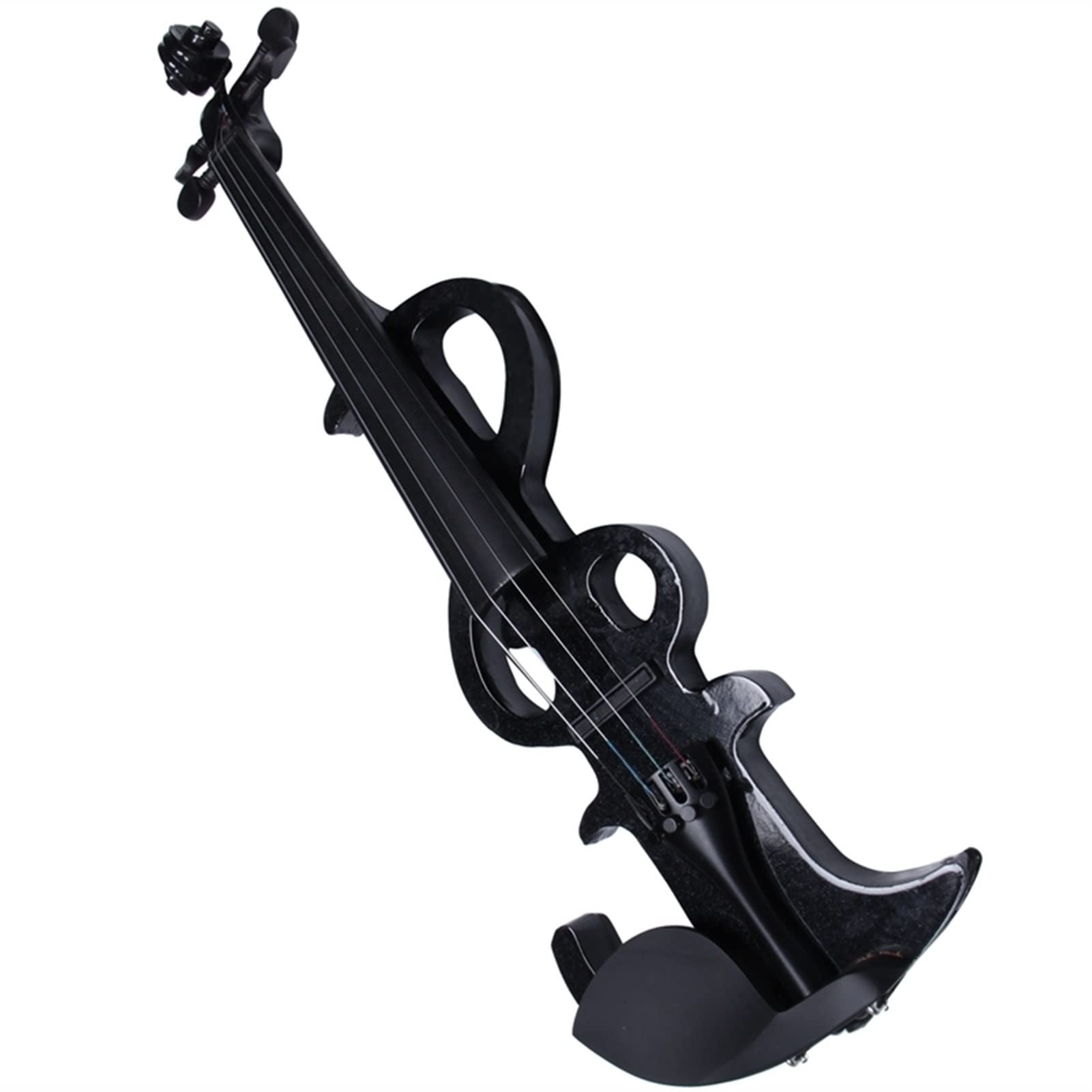Violino elettrico Violino elettrico stereo 4/4 violino full-size tastiera in ebano + scatola per pianoforte nera