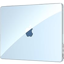 EooCoo Compatibile con Cover MacBook Air 13 M5 M4 M3 M2 2026 2025-2022 Custodia Rigida per Mac 13,6 Pollici A3449 A3240 A3113 A2681 Mac Book Case PC Protezione – Celeste Cristallo Trasparente