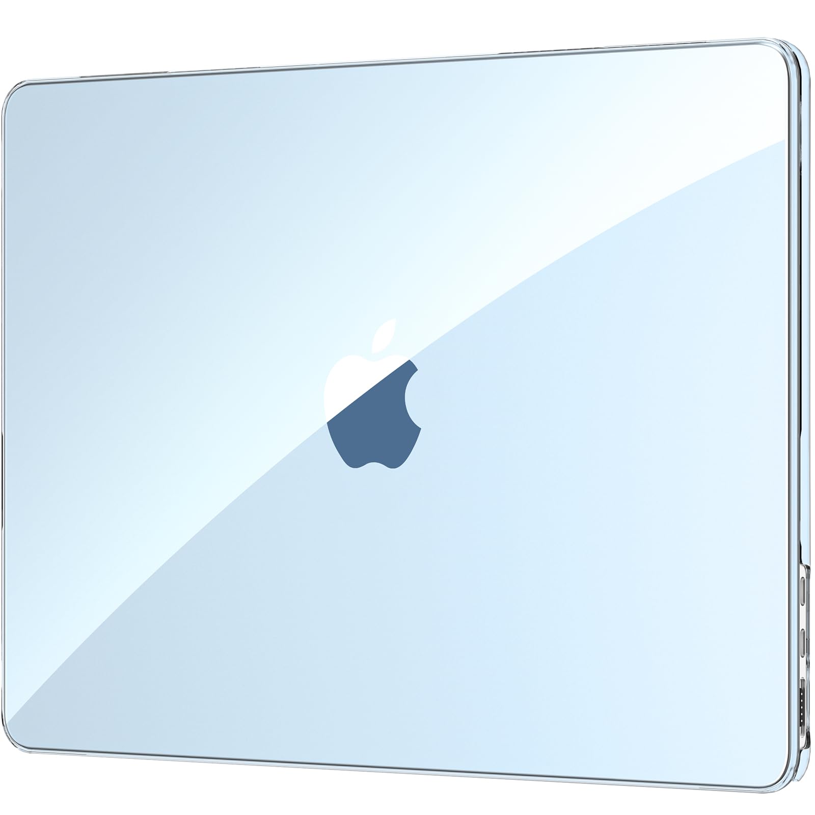 EooCoo Compatibile con Cover MacBook Air 13 M5 M4 M3 M2 2026 2025-2022 Custodia Rigida per Mac 13,6 Pollici A3449 A3240 A3113 A2681 Mac Book Case PC Protezione - Celeste Cristallo Trasparente