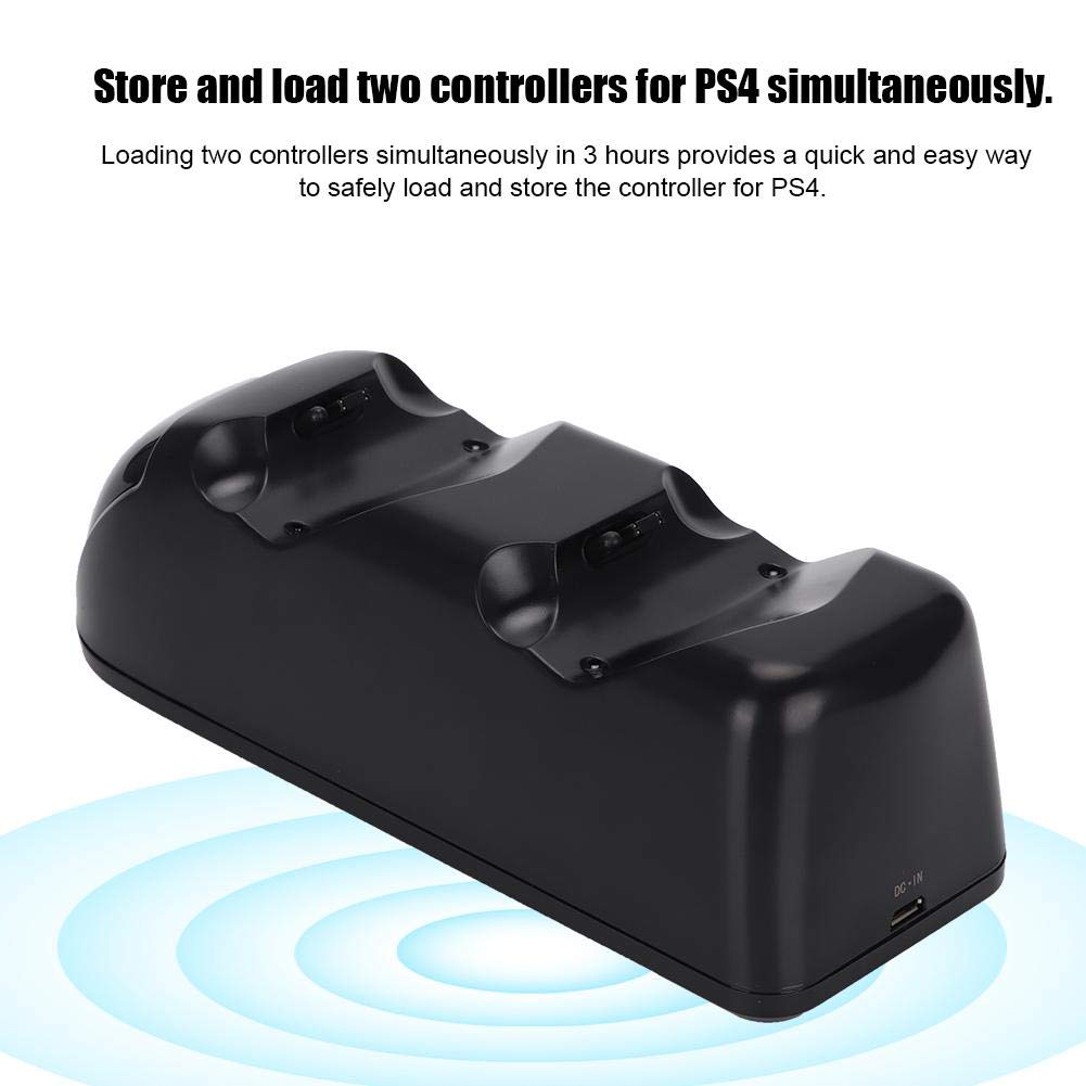 Caricabatterie per gamepad, caricabatterie per maniglia di gioco USB a 2 porte LED da 5 V con indicatore Caricabatterie per docking station per Xbox One, gamepad PS4. Double the comfort