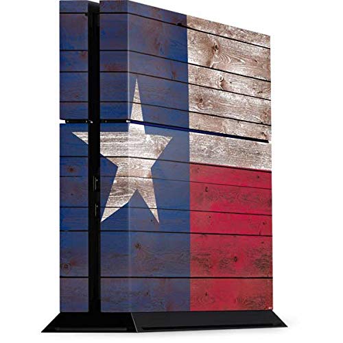 Skinit Decal Gaming Skin for PS4 Console - Originally Designed Texas Flag Dark Wood Design
