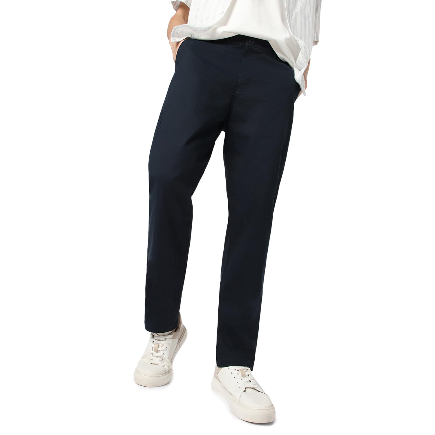 Men's Cotton Regular Fit Casual Chinos Trousers Stretch-image-49