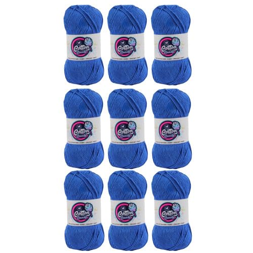Image of NESTNHAVEN Cotton Candy 100% Cotton Yarn - (100g, 185 Meters) - Luxury Yarn for Crochet, Amigurumi, Embroidery, Toys, Garments, Flowers and Hobby, Projects. (Dark Blue) | (900 Gm)