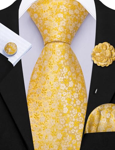 Image of Barry.Wang Men Suspender Tie Sets Elastic Heavy 6 Clips Hanky Cufflink 5PCS