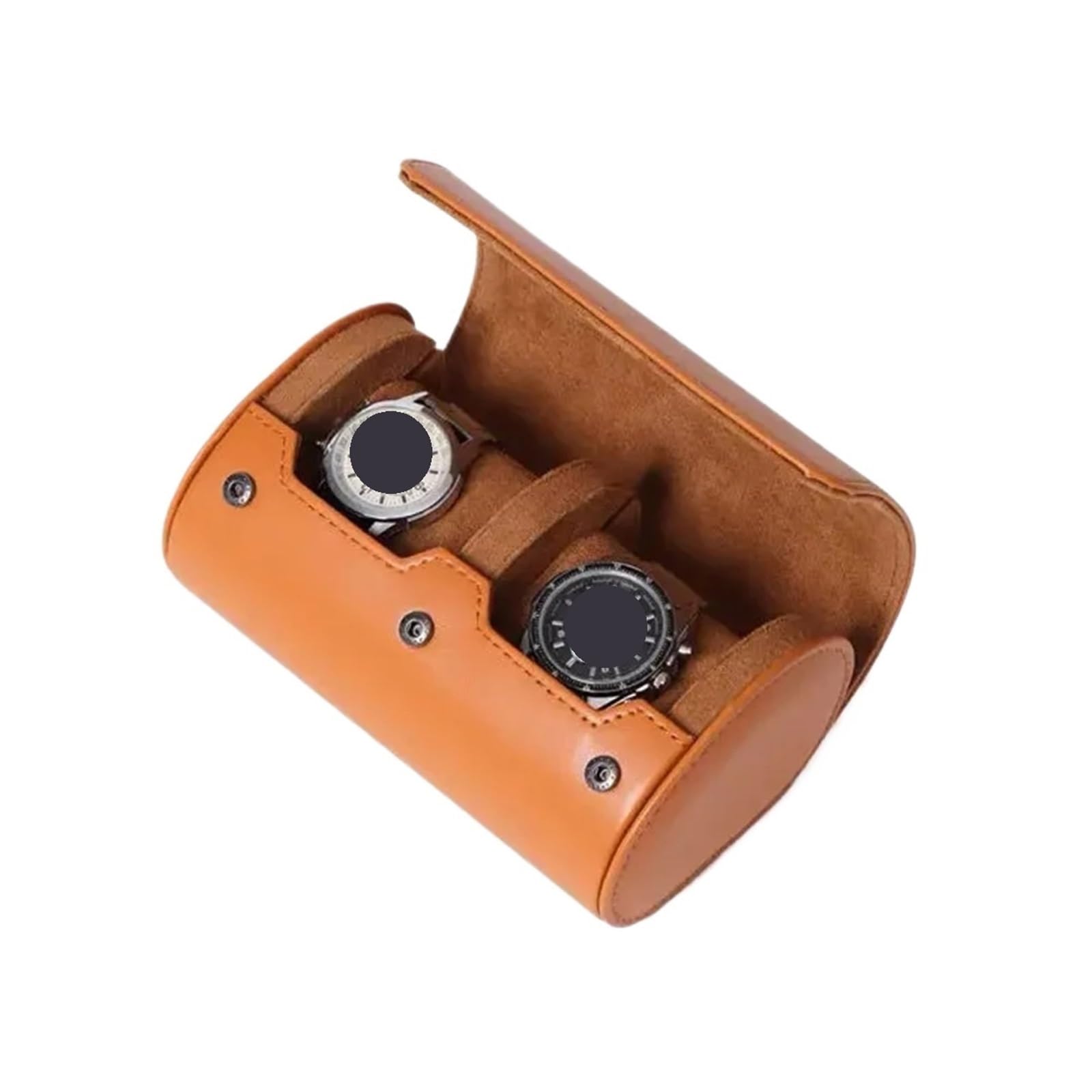 ZHSOAO 2pcs Watch Roll Travel Case Box Organizer For Men With 1/2/3 Slots Display Storage Portable Rolls PU Leather Cases for Men & Women