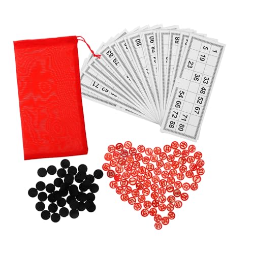 KONTONTY 1Set Wooden Bingo Game Fun Party Accessory for Adults Board Game with Reusable Cards for Group Games Party Favors