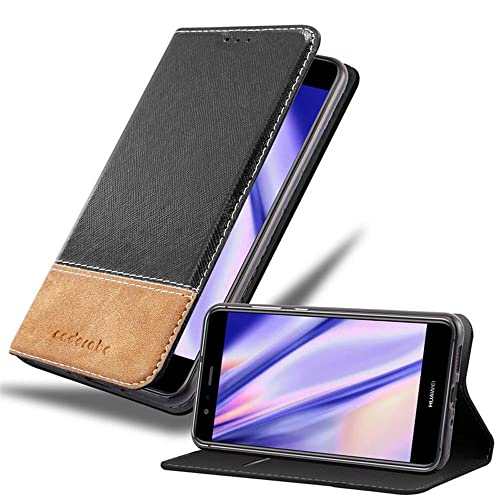 Cadorabo Custodia Libro per Huawei P10 LITE in GRIGIO CHIARO MARRONE - con Vani di Carte, Funzione Stand e Chiusura Magnetica - Portafoglio Cover Case Wallet Book Etui Protezione