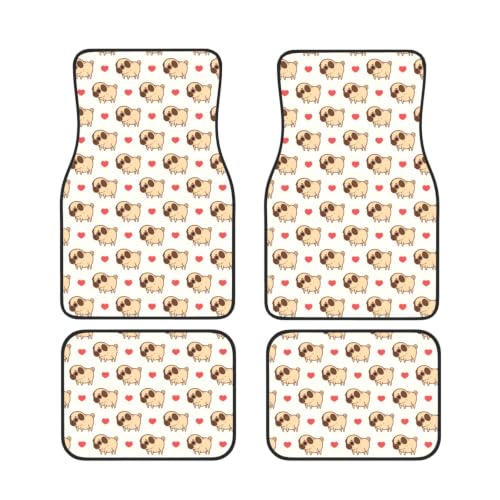 Alfombrillas para coche Puglie Pug juego de 4 piezas que eliminan la suciedad y humedad del suelo