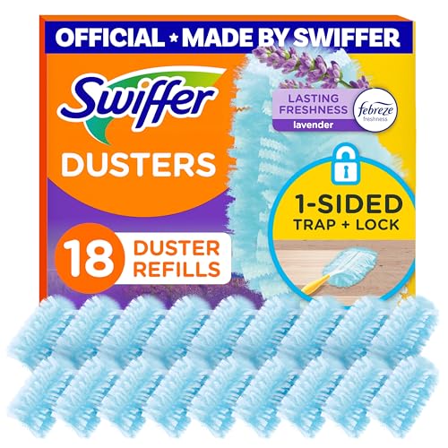 Swiffer Dusters Refill for Cleaning, Feather & Microfiber Duster Disposable Alternative, for Dusting Furniture, Blinds, Ceiling Fans, Walls, Helps Remove Allergens, Lavender, 18ct - image 1