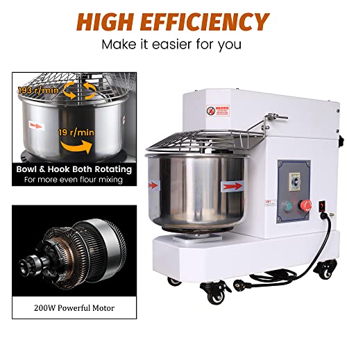 Hakka-Commercial-Dough-Mixer-5-Qt-Spiral-Mixer-Food-Mixer-Machine-Dual-Rotating-Dough-Kneading-Machine-with-Food-grade-Stainless-Steel-Bowl-Security-Shield-Timer