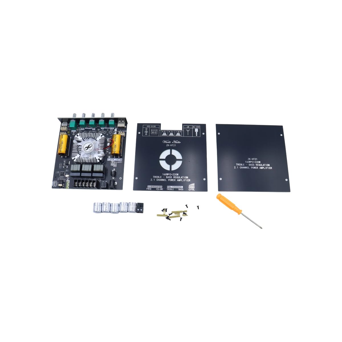WANGCL 2 x 160 W + 220 W 2.1 Canali TDA7498E ZK-HT21 Modulo Amplificatore di Potenza Digitale Bluetooth Subwoofer Alto e Basso Tono