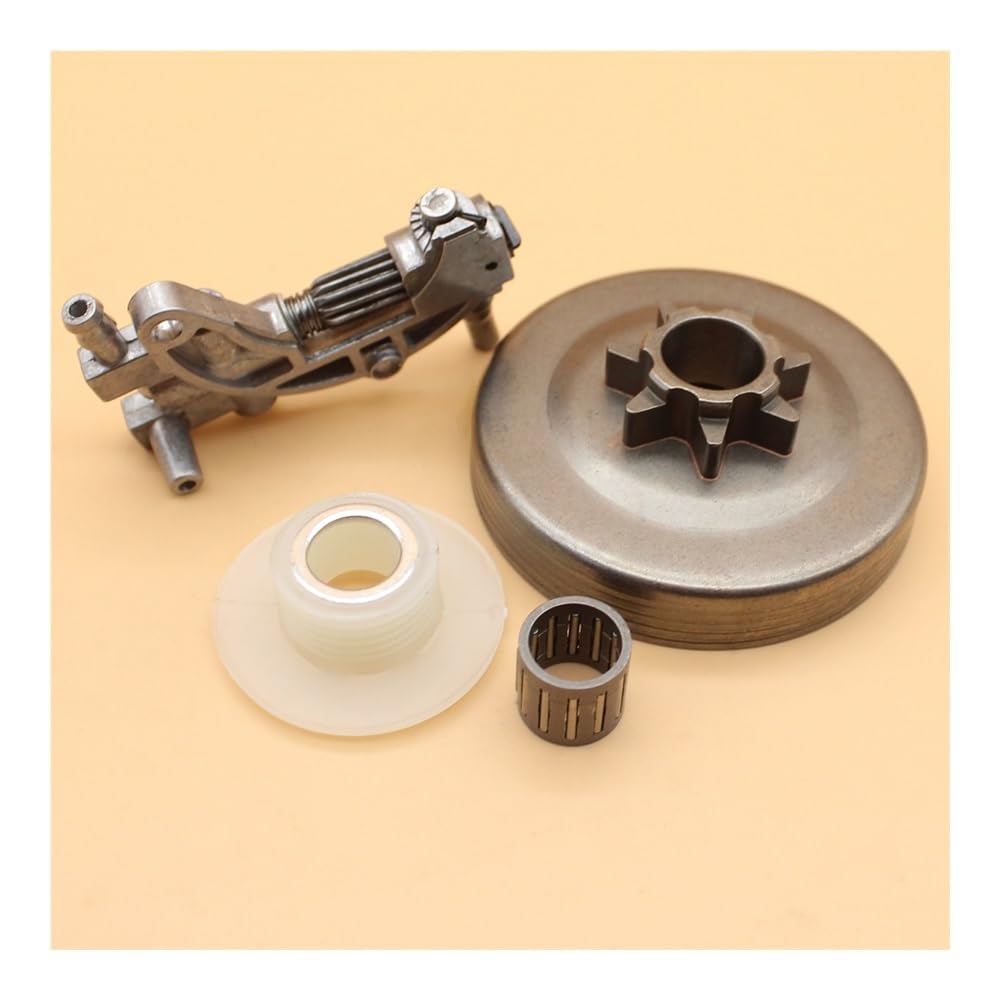 Kit de Engranaje helicoidal con piñón Tambor Embrague for motosierras Chinas 4500, 5200 y 5800 (45 CC, 52 58 CC). Paso 0,325" 7 Dientes