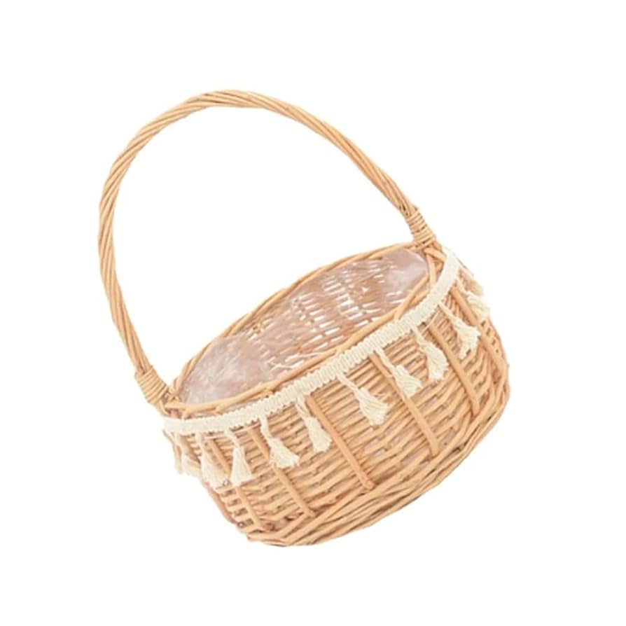 Handwoven Wicker Storage Baskets For Kitchen, Hanging Organizer With Handle For Fruits & Sundries, Home Decor From Mingjing03, $7.25