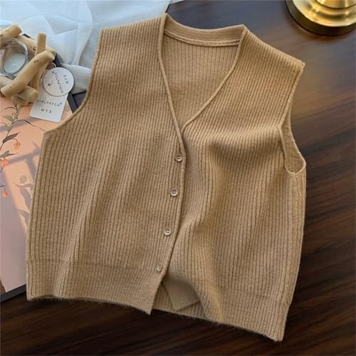 Beralst Women's Button Front V Neck Sleeveless Knit Sweater Vest2