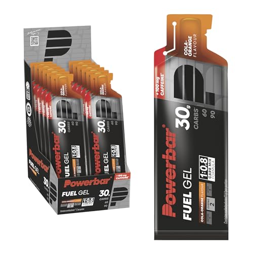 Logitech Powerbar - Black Line - Fuel 30 Gel - Cola- Naranja - 12 x 50 ml - 100 MG Cafeína