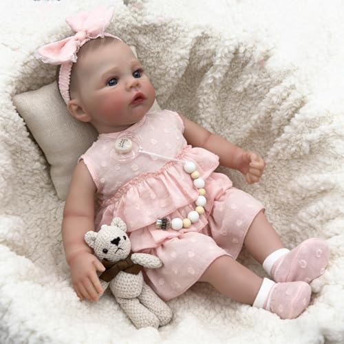 Image of RXDOLL Lifelike Reborn Baby Dolls Silicone Full Body Girl 19 inch Realistic Newborn Baby Dolls Anatomically Correct Real Life Baby Doll Washable Toy with Blue Eyes