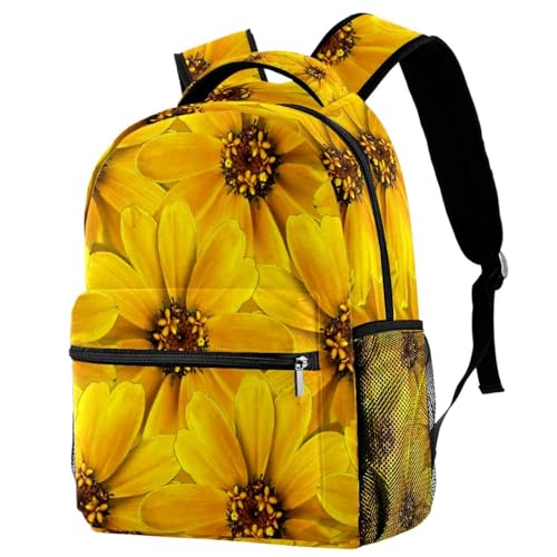 Sac à dos d'école jaune pâquerette multicolore pour fille et garçon 40cm