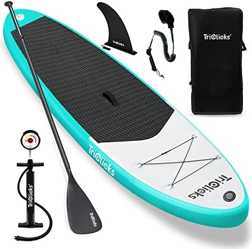 SUP, Inflatable Stand Up Paddle Board, 10ft Surfboard Complete Kit with Adjustable Paddle Hand Pump Fin Leash Backpack