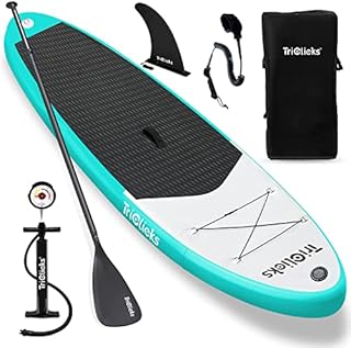 SUP, Inflatable Stand Up Paddle Board, 10ft Surfboard Complete Kit with Adjustable Paddle Hand Pump Fin Leash Backpack