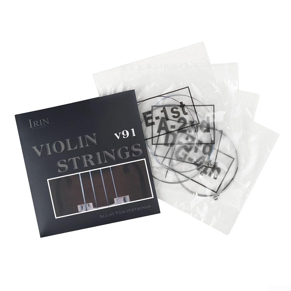Violin Strings Set for Full-Size Violins, 4-Piece Nylon Core with Aluminum-Magnesium-Copper Wound, Mellow Tone & Enhanced Resonance, Colorful Packaging(V92)
