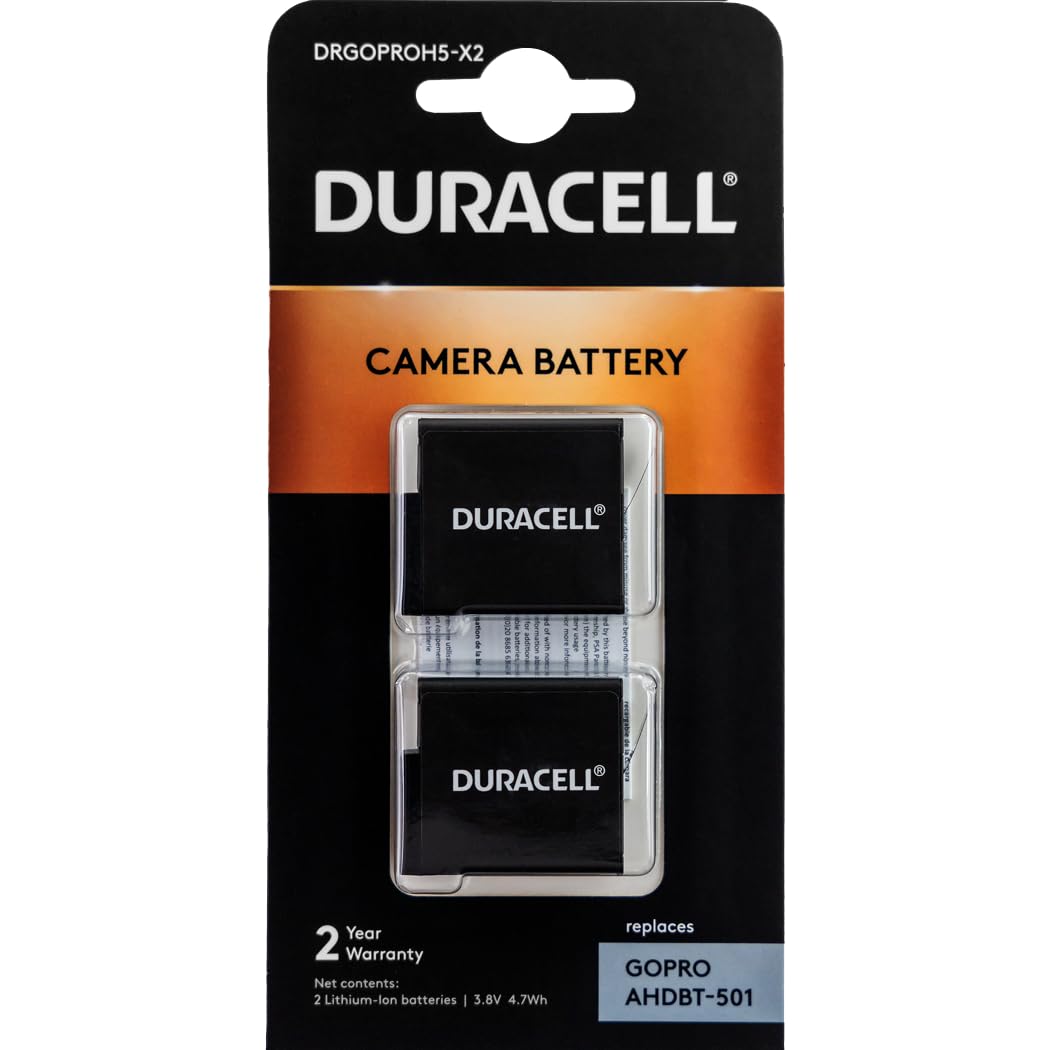 1x2 Duracell Li-ION Akku 1250mAh dla GoPro Hero 5/Hero 6/Hero 7