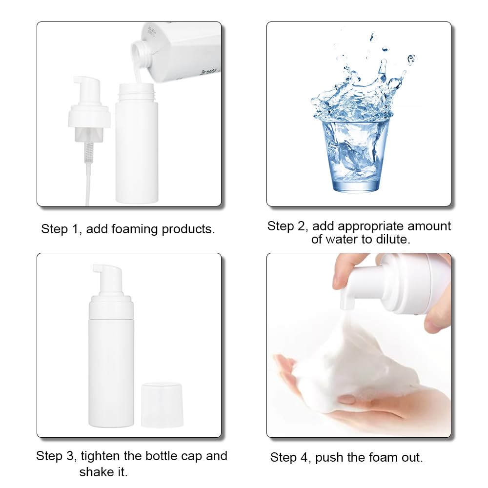 1 flacon en plastique blanc rechargeable pour mousse de savon mousse 150 ml